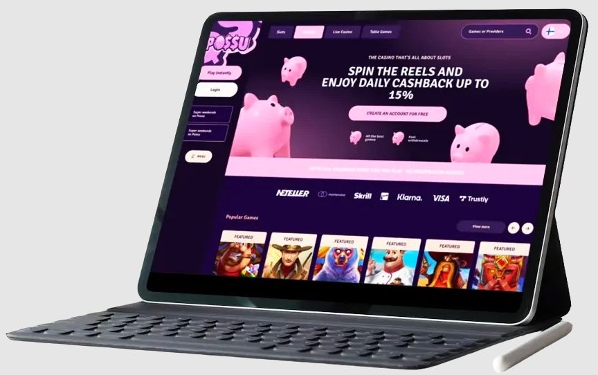 ossu Casino -sivun esittelykuva, jossa näkyy pikakasino, kolikkopelit, live-kasino ja suomalaisille sopiva nopea pelaaminen